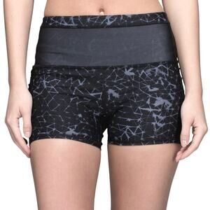 Lululemon 8 mesh trim geometric print active bike boy short SH 2241